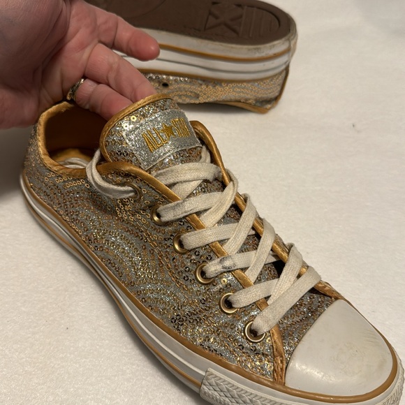 ALL * STAR - size 8 - Silver w/ gold sequins. - Picture 2 of 5